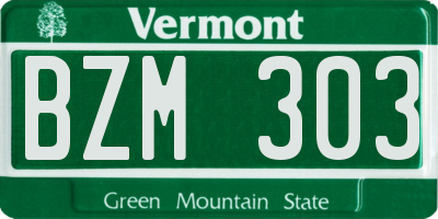 VT license plate BZM303