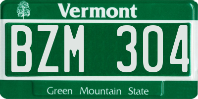 VT license plate BZM304
