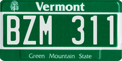 VT license plate BZM311