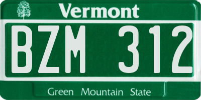 VT license plate BZM312