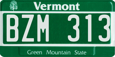 VT license plate BZM313
