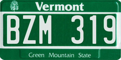 VT license plate BZM319