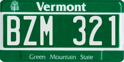 VT license plate BZM321