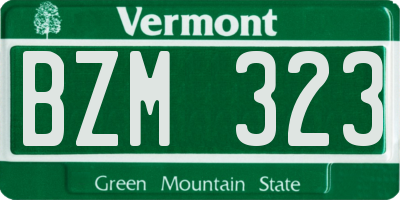 VT license plate BZM323