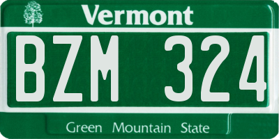 VT license plate BZM324
