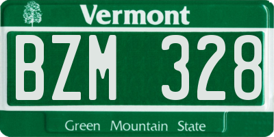 VT license plate BZM328