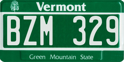 VT license plate BZM329
