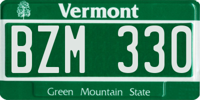 VT license plate BZM330