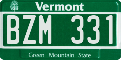 VT license plate BZM331