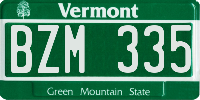 VT license plate BZM335