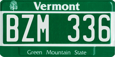 VT license plate BZM336