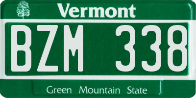 VT license plate BZM338