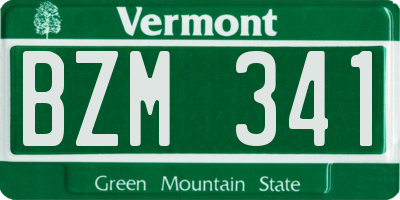VT license plate BZM341