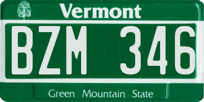 VT license plate BZM346