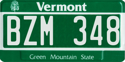 VT license plate BZM348