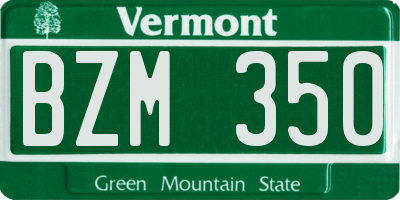 VT license plate BZM350