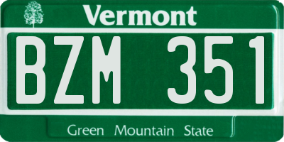 VT license plate BZM351