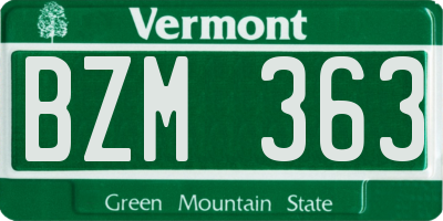 VT license plate BZM363