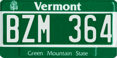 VT license plate BZM364