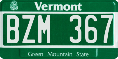 VT license plate BZM367