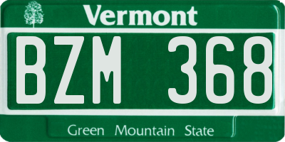 VT license plate BZM368