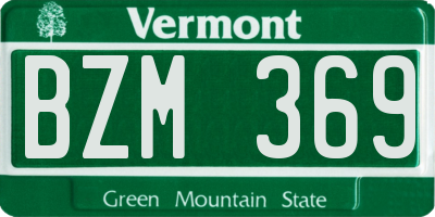 VT license plate BZM369