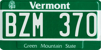 VT license plate BZM370