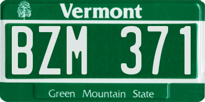 VT license plate BZM371