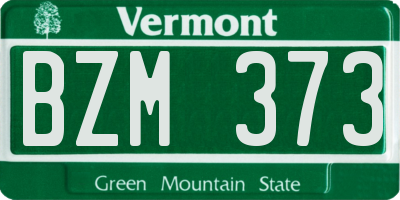 VT license plate BZM373