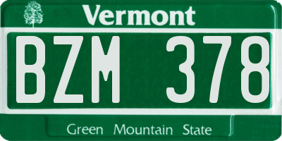 VT license plate BZM378