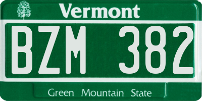 VT license plate BZM382
