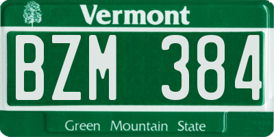 VT license plate BZM384
