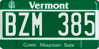 VT license plate BZM385
