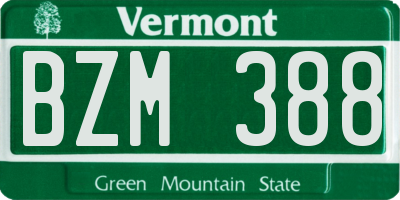 VT license plate BZM388