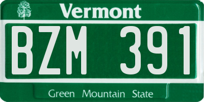 VT license plate BZM391