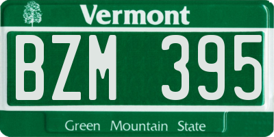 VT license plate BZM395