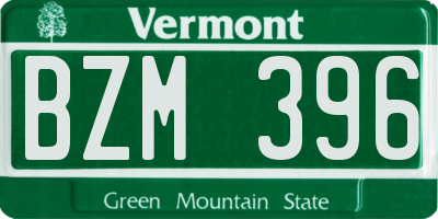 VT license plate BZM396