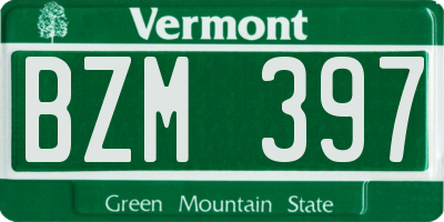 VT license plate BZM397