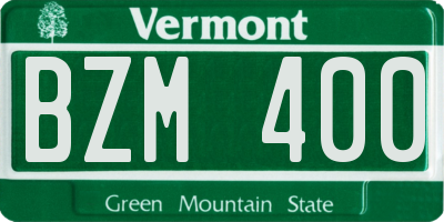 VT license plate BZM400