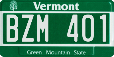 VT license plate BZM401