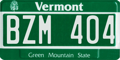 VT license plate BZM404