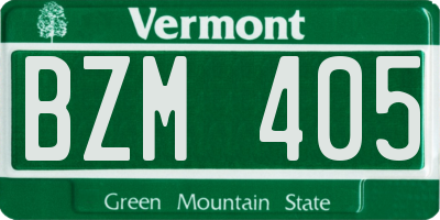 VT license plate BZM405
