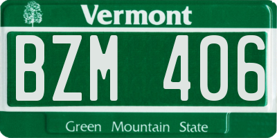 VT license plate BZM406