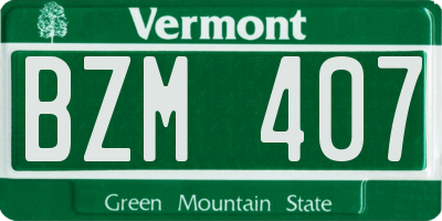 VT license plate BZM407