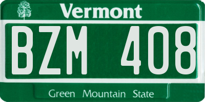 VT license plate BZM408