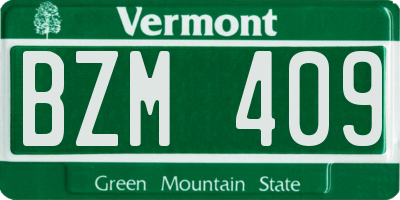 VT license plate BZM409