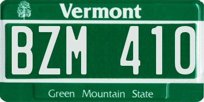 VT license plate BZM410