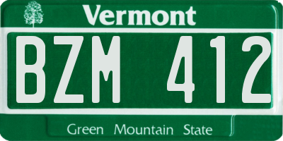 VT license plate BZM412
