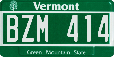 VT license plate BZM414