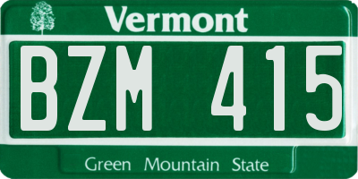 VT license plate BZM415